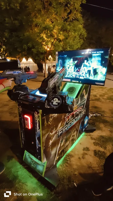 Two player alien shooter arcade game arranged for guests in Mumbai