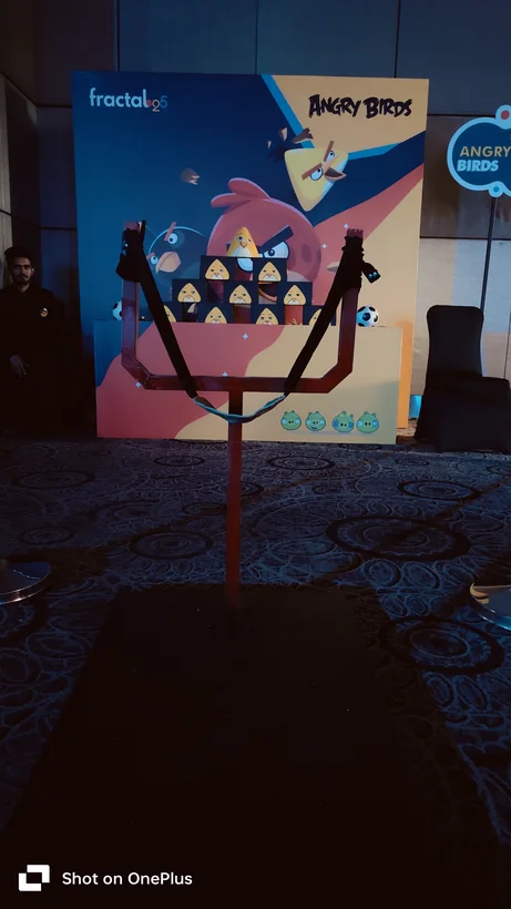 Indoor Angry Bird slingshot game arranged for an event in Kanpur