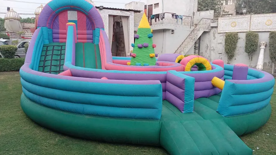 Close view of bouncy game arranged at a Goa venue