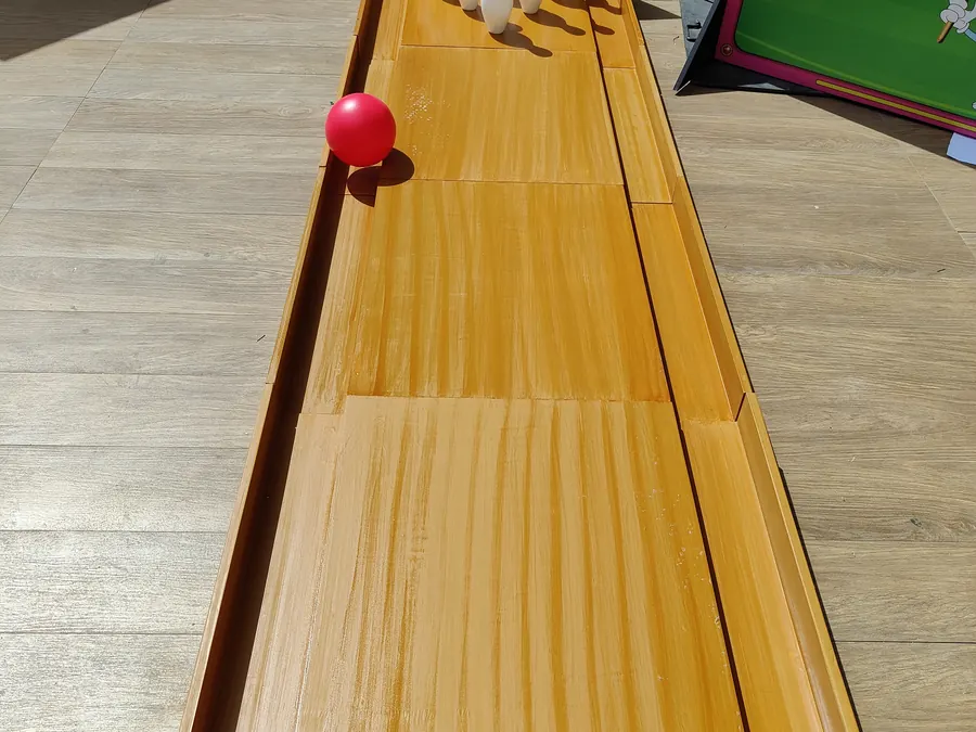 Close view of bowling alley game arranged at a Lucknow venue