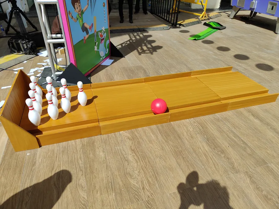 Event-ready bowling alley game setup by Page One Memories in Lucknow