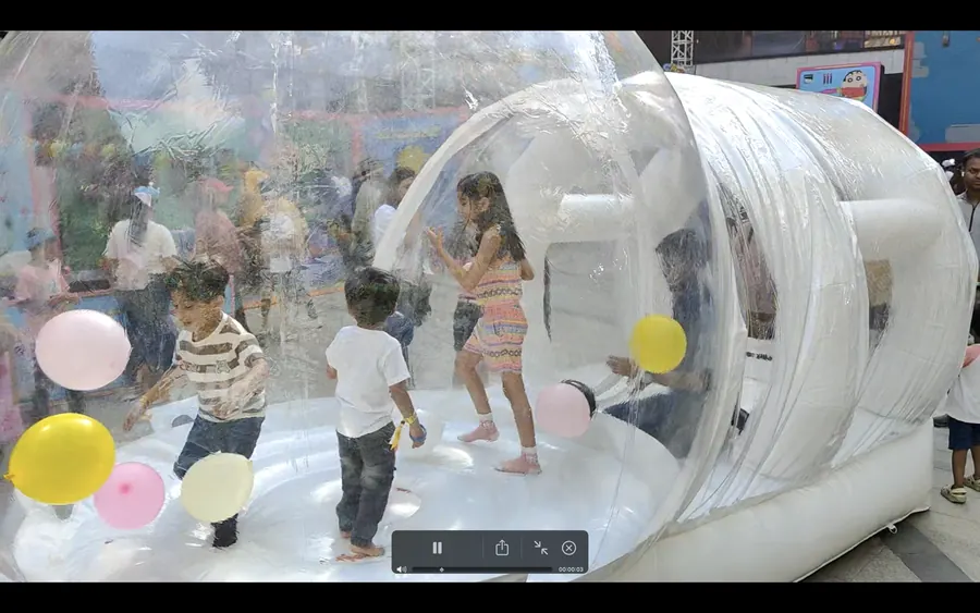 Guests enjoying bubble house during a Gurgaon celebration