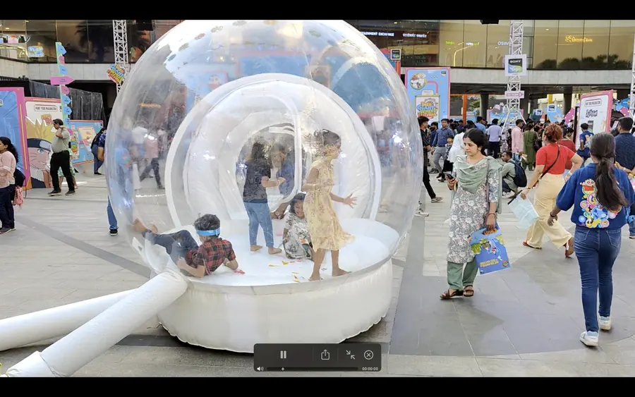 Close view of bubble house arranged at a Gurgaon venue