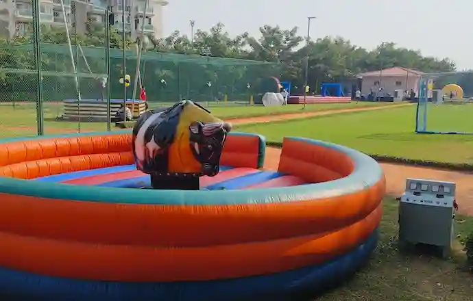 bull ride game, bull ride rental, mechanical bull, electric bull riding, bull machine ride, riding bull game, Gurgaon event rentals, party entertainment Gurgaon