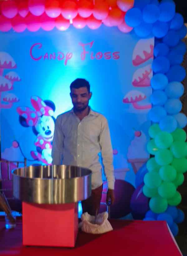 candyfloss stall, cotton candy counter, rent candyfloss machine Gurgaon, birthday party food stalls, kids event rentals