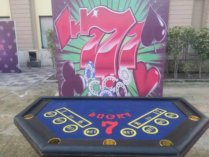 Lucky 7 casino table on rent in Chandigarh for events