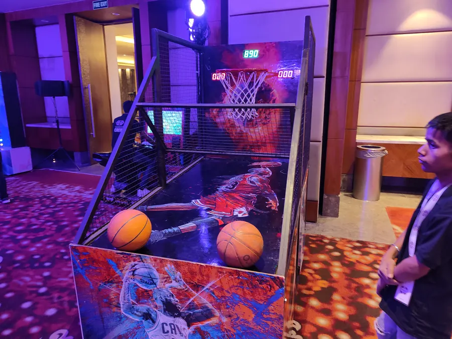 Close view of electronic basketball game arranged at a Chandigarh venue