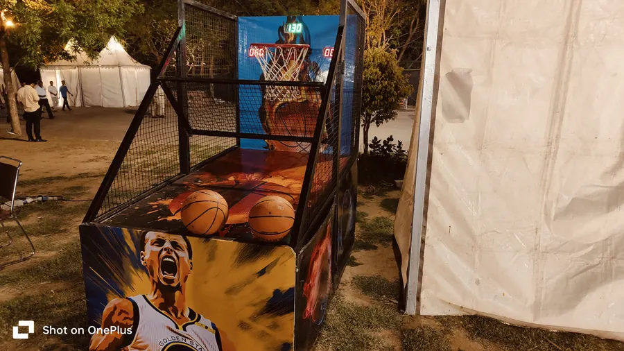 Event-ready electronic basketball game setup by Page One Memories in Chandigarh