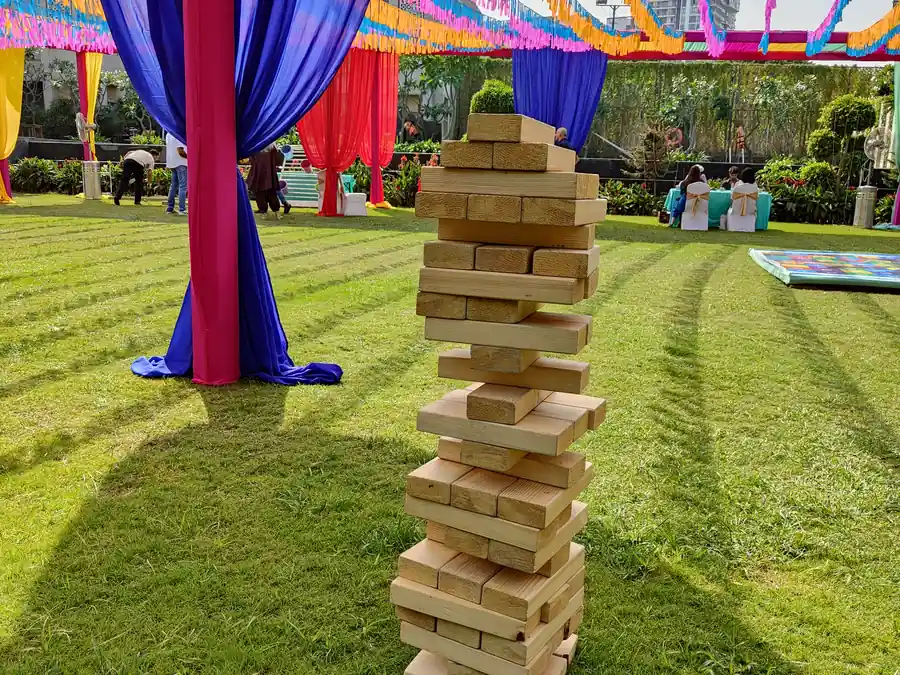 Giant Jenga rental setup for parties and corporate events in Chandigarh