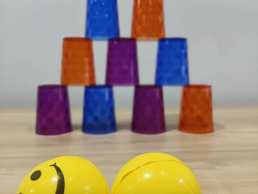Close view of hit the pyramid game arranged at a Jaipur venue