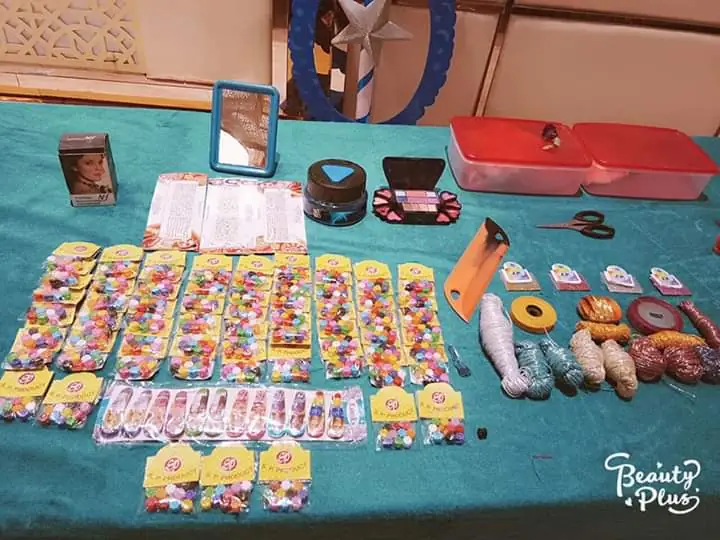 Neat make up artist counter arrangement for events in Agra