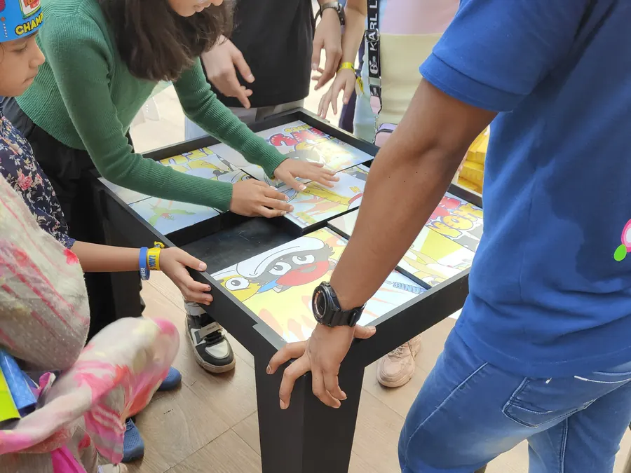 Guests enjoying puzzle game during a Chandigarh celebration