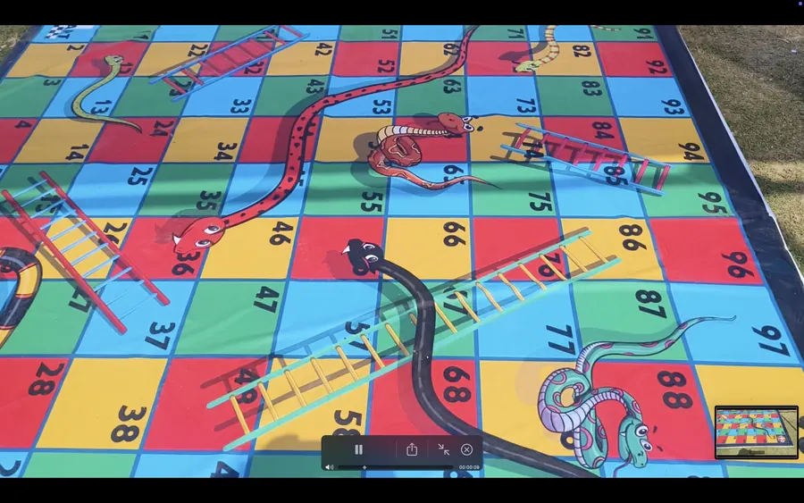 Close view of snake and ladder game arranged at a Mumbai venue