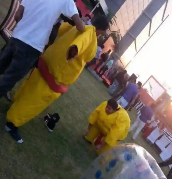 sumo fight game rental, inflatable sumo suit, sumo wrestling costume Gurgaon, party games, corporate event activities