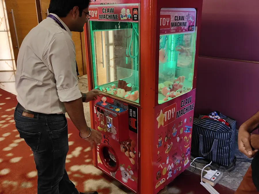 Toy Claw Machine setup prepared for an event in Mumbai
