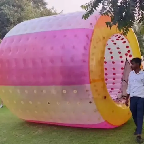 Event-ready zorbing roller setup by Page One Memories in Chandigarh