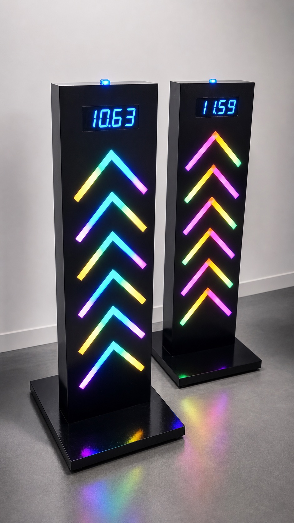 LED Stepper Run Challenge machines with digital scores for event rentals
